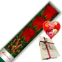 CAJA CON 3 ROSAS ROJAS + CHOCOLATE Y GLOBO DÍA DE LA MADRE