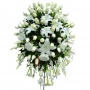 Flores Condolencia Grande con Rosas Blancas