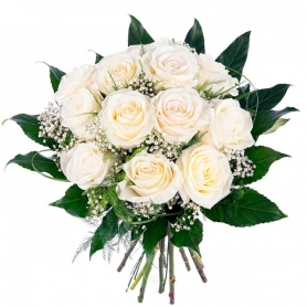 Ramo de Condolencias 12 Rosas Blancas