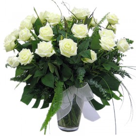 Florero 24 Rosas Blancas Florero 24 Rosas Blancas