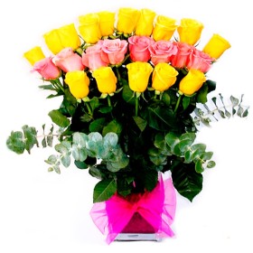 Florero Mix Amarillo - Rosado Florero Mix Amarillo - Rosado