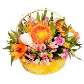 Flores en canastillo Mix Redondo Grande Flores en canastillo Mix Redondo Grande