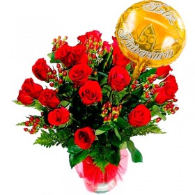 Florero de 24 Rosas Aniversario Florero de 24 Rosas Aniversario
