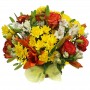 Canastillo Mediano con Liliums Rosas y Flores Mix tonos Naranjos