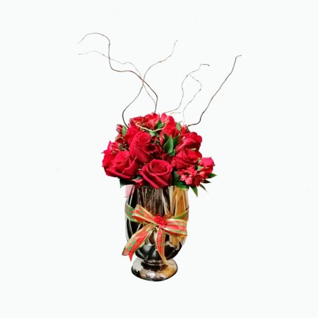 Florero de Centro Navideño 16 Rosas