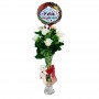 Florero para cumpleaños 6 rosas  más + Hipericos + Globo