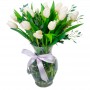 Florero Con 20 Tulipanes Blancos