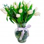 Florero Con 20 Tulipanes Blancos