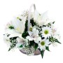 Cesta de condolencias pequeño con Liliums y Astromelias mas flores mix