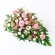Cubre Urna de flores con 6 rosas rosadas y flores mix en tonos rosa