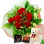 Oferta Ramo 6 Rosas Rojas + Chocolate Gragea Varsovienne y Peluche
