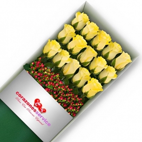 Caja de 15 Rosas Amarillas