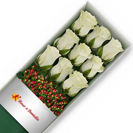 CAJA 9 ROSAS BLANCAS