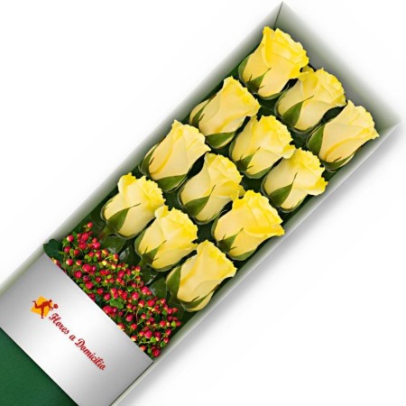 CAJA 12 ROSAS AMARILLAS