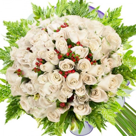 Ramo 100 Rosas Blancas